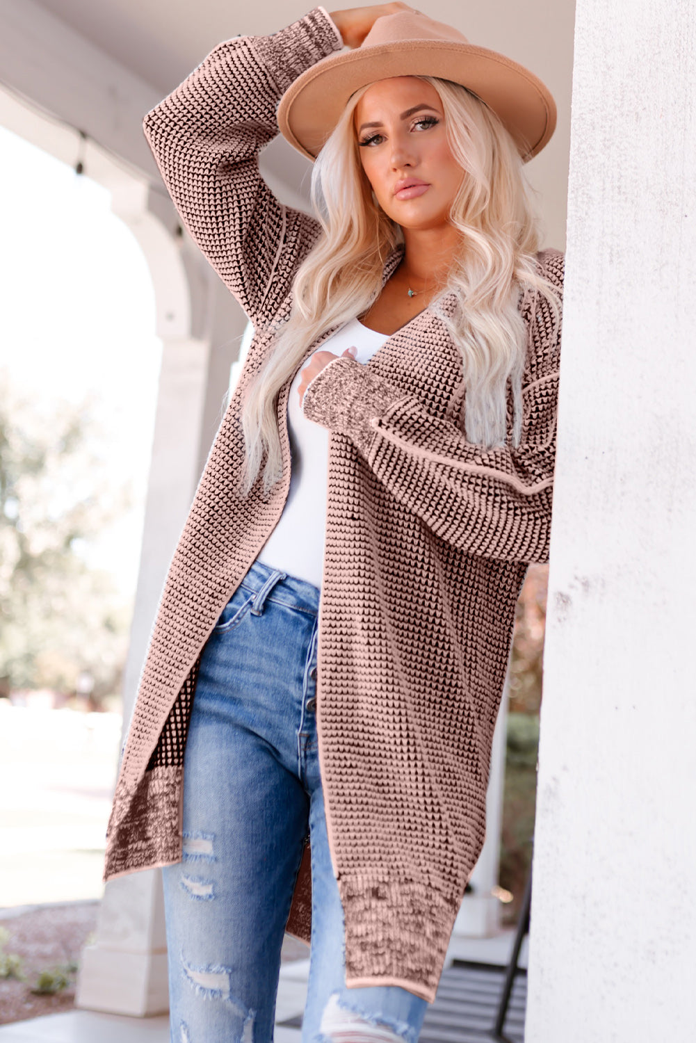 Heathered Open Front Longline Cardigan - Body By J'ne