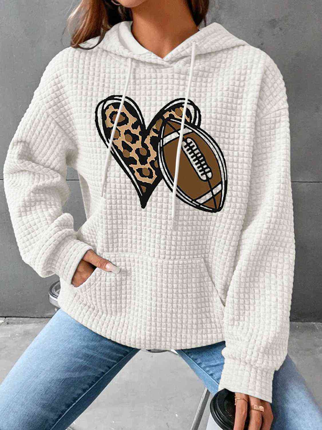 Heart & Football Graphic Hoodie - Body By J'ne
