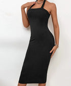 Ribbed Halter Neck Wrap Dress - Body By J'ne