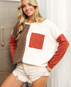 Color Block Brushed Checker Top - Body By J'ne