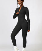 Half Zip Long Sleeve Active Jumpsuit - Body By J'ne