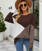 Color Block Round Neck Sweater - Body By J'ne