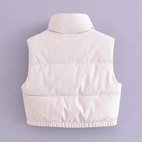 Zip-Up Drawstring Puffer Vest - Body By J'ne