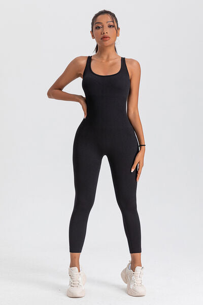 Wide Strap Sleeveless Active Jumpsuit - Body By J'ne
