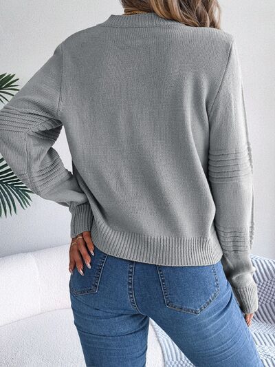 Round Neck Long Sleeve Sweater - Body By J'ne