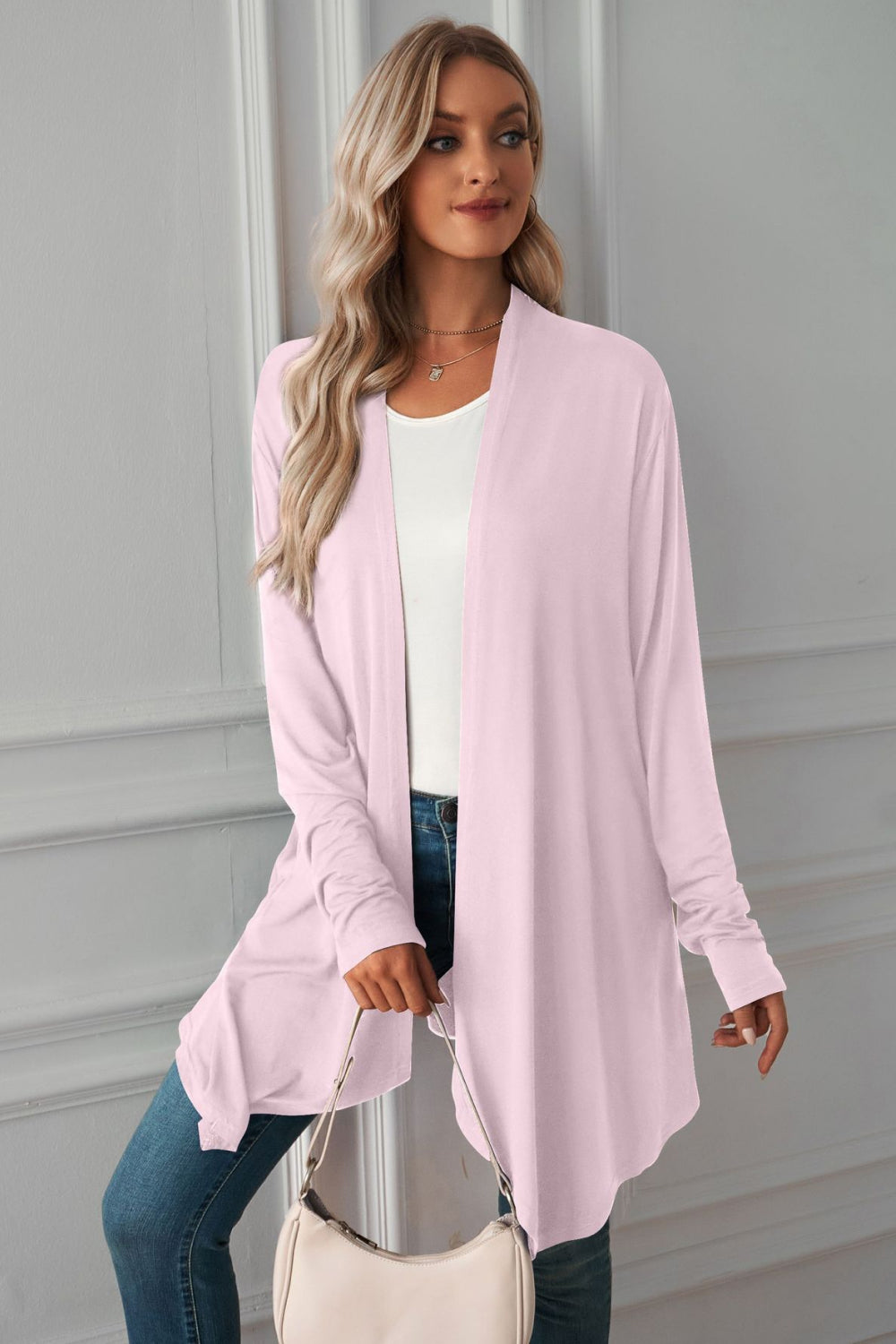 Open Front Long Sleeve Cardigan - Body By J'ne