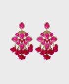 Flower Shape Rhinestone Alloy Dangle Earrings - Body By J'ne