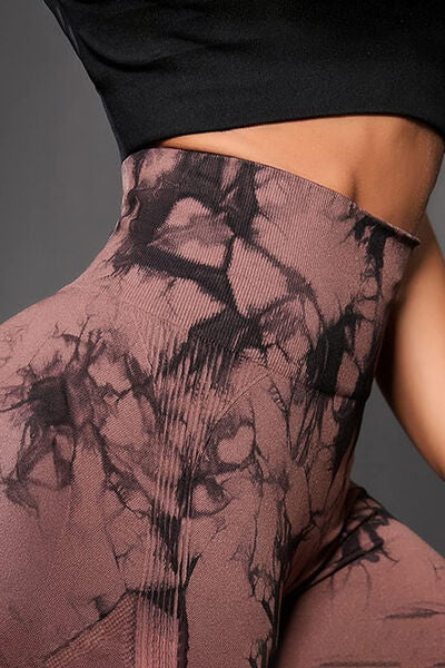 Printed High Waist Active Leggings - Body By J'ne