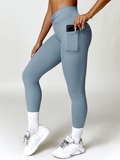 Twisted High Waist Active Pants with Pockets - Body By J'ne