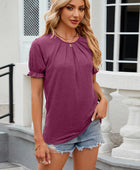 Round Neck Flounce Sleeve T-Shirt - Body By J'ne