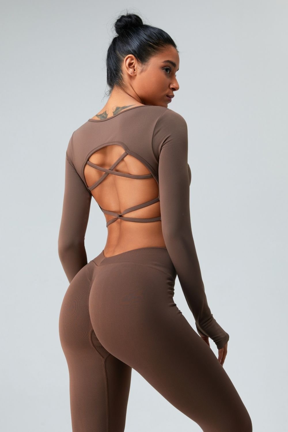 Cutout Round Neck Long Sleeve Active T-Shirt - Body By J'ne