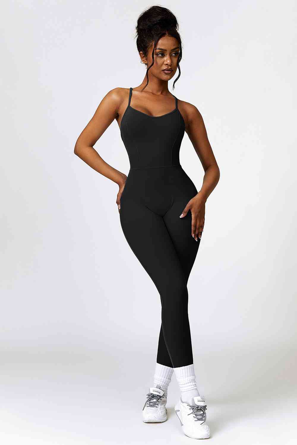 Open Back Spaghetti Strap Sports Jumpsuit - Body By J'ne