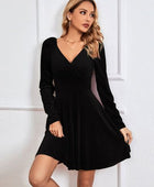 Surplice Long Sleeve Mini Dress - Body By J'ne