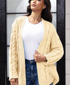 Open Front Cable-Knit Cardigan - Body By J'ne