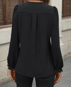 Notched Flounce Sleeve Blouse - Body By J'ne