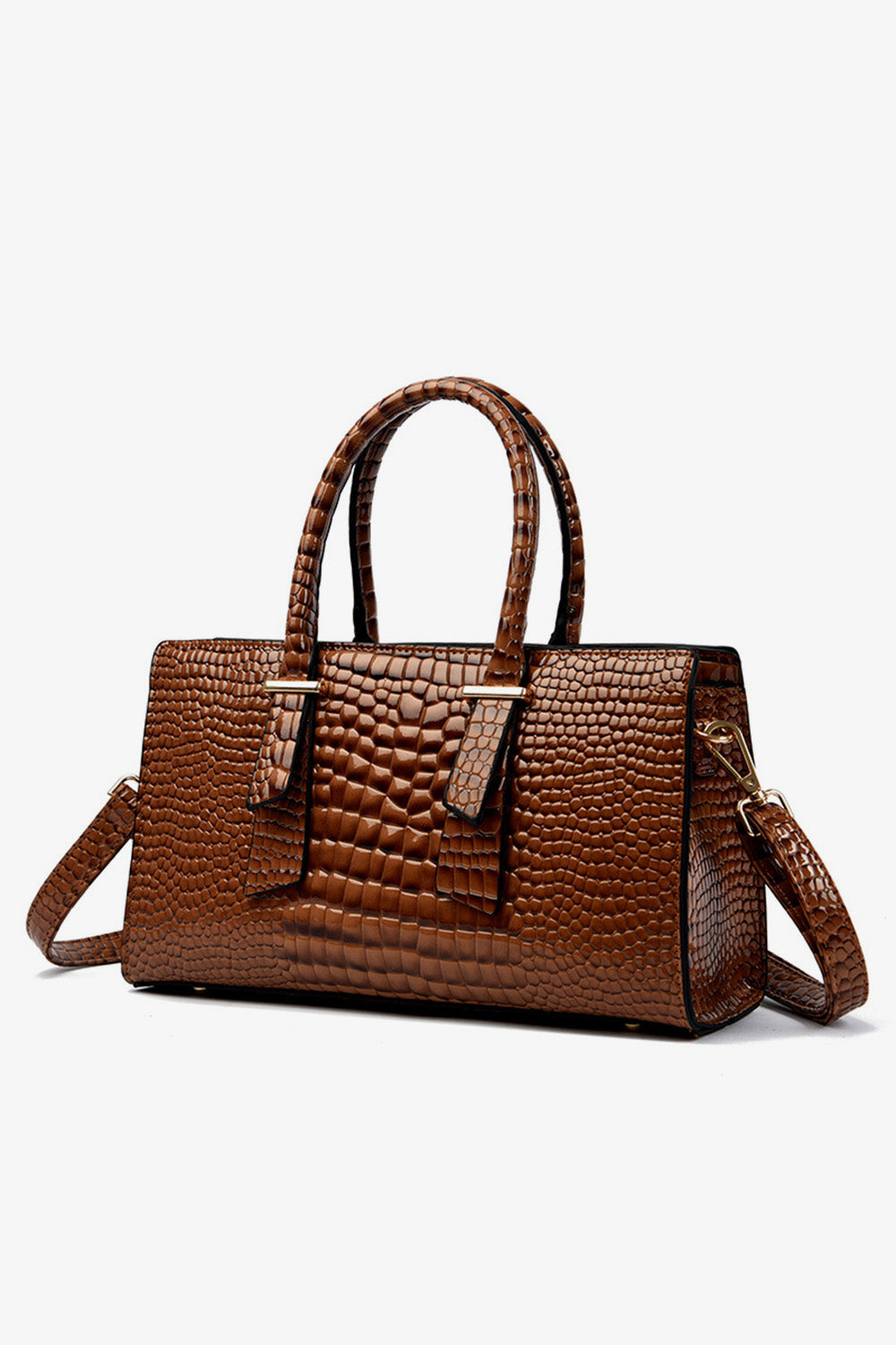 Textured PU Leather Handbag - Body By J'ne