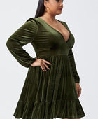 Plus Size Plunge Long Sleeve Mini Dress - Body By J'ne