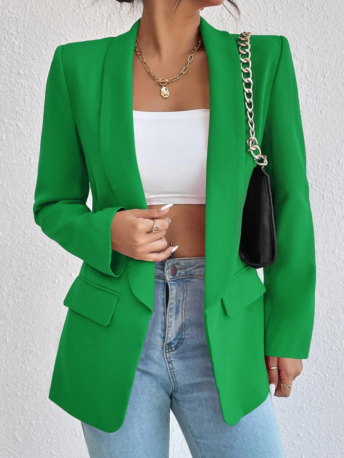 Shawl Collar Long Sleeve Blazer - Body By J'ne