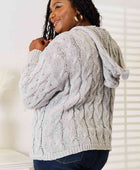 Cool Breeze Cable-Knit Hooded Sweater - Body By J'ne