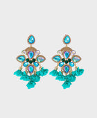 Flower Shape Rhinestone Alloy Dangle Earrings - Body By J'ne