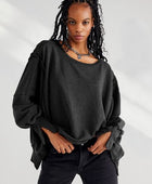 Slit Round Neck Dropped Shoulder T-Shirt - Body By J'ne