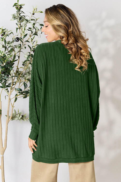 Full Size Ribbed Cocoon Cardigan - Body By J'ne