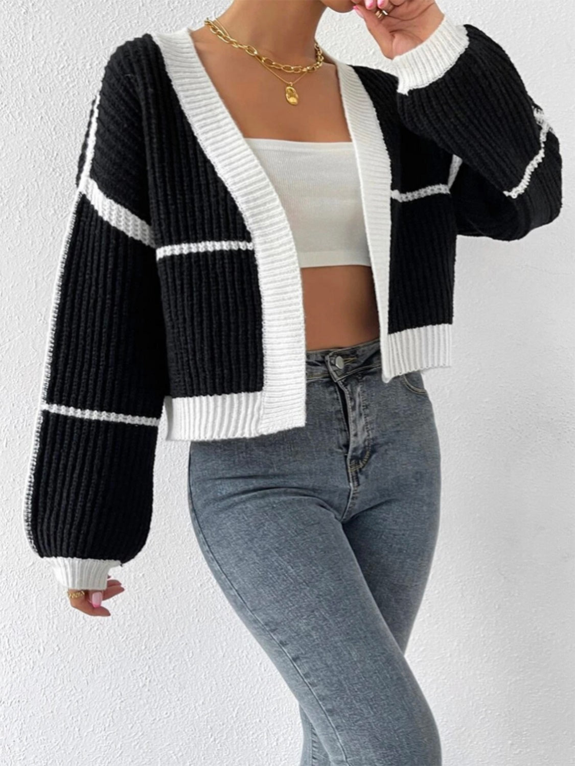 Open Front Dropped Shoulder Cardigan - Body By J'ne