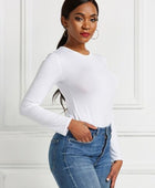 Round Neck Long Sleeve Bodysuit - Body By J'ne