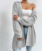 Open Front Dropped Shoulder Slit Cardigan - Body By J'ne