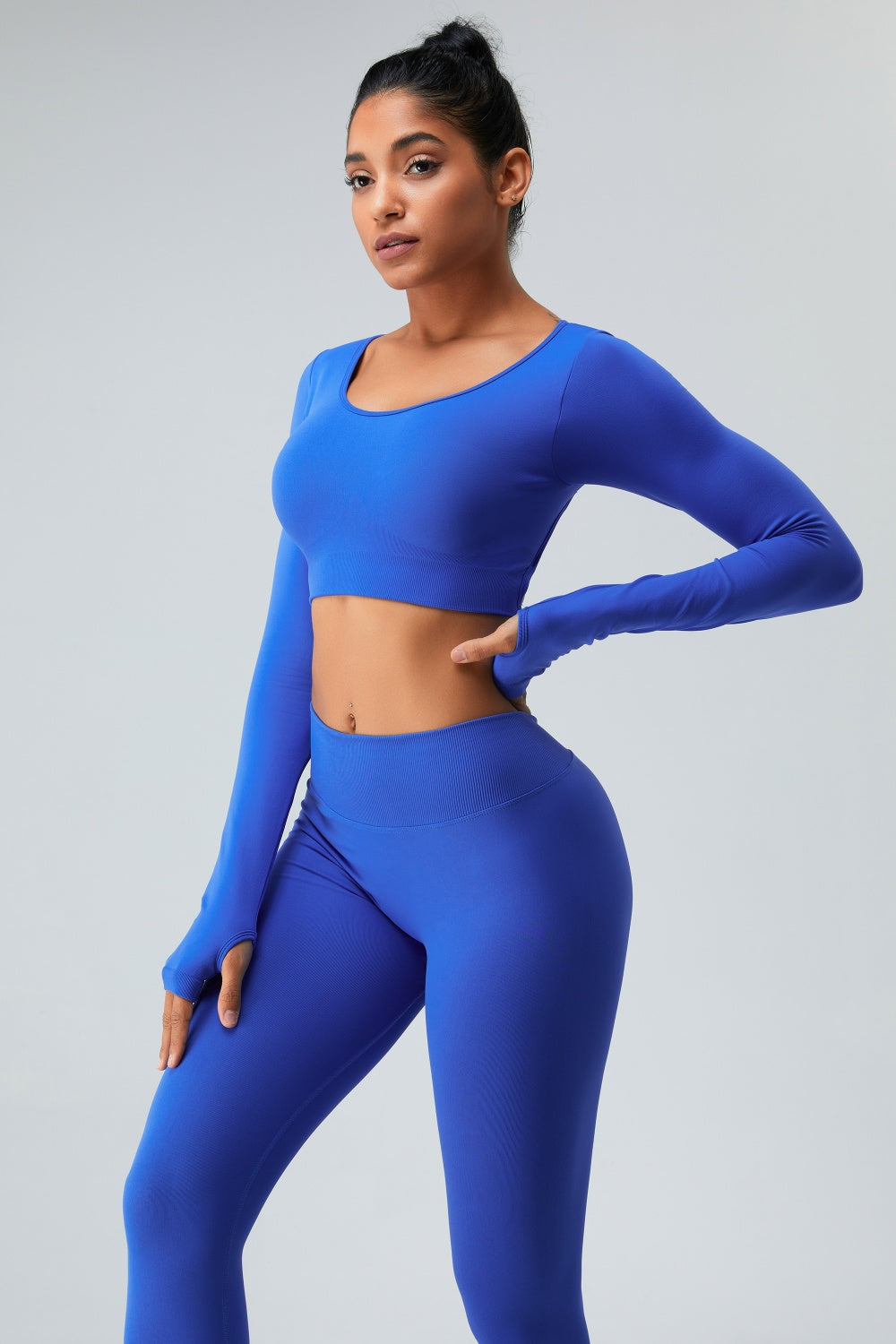 Cutout Round Neck Long Sleeve Active T-Shirt - Body By J'ne