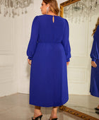 Plus Size Round Neck Long Sleeve Dress - Body By J'ne