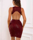 Sequin Cutout Sleeveless Dress - Body By J'ne