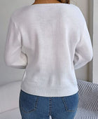 Cable-Knit Square Neck Long Sleeve Sweater - Body By J'ne