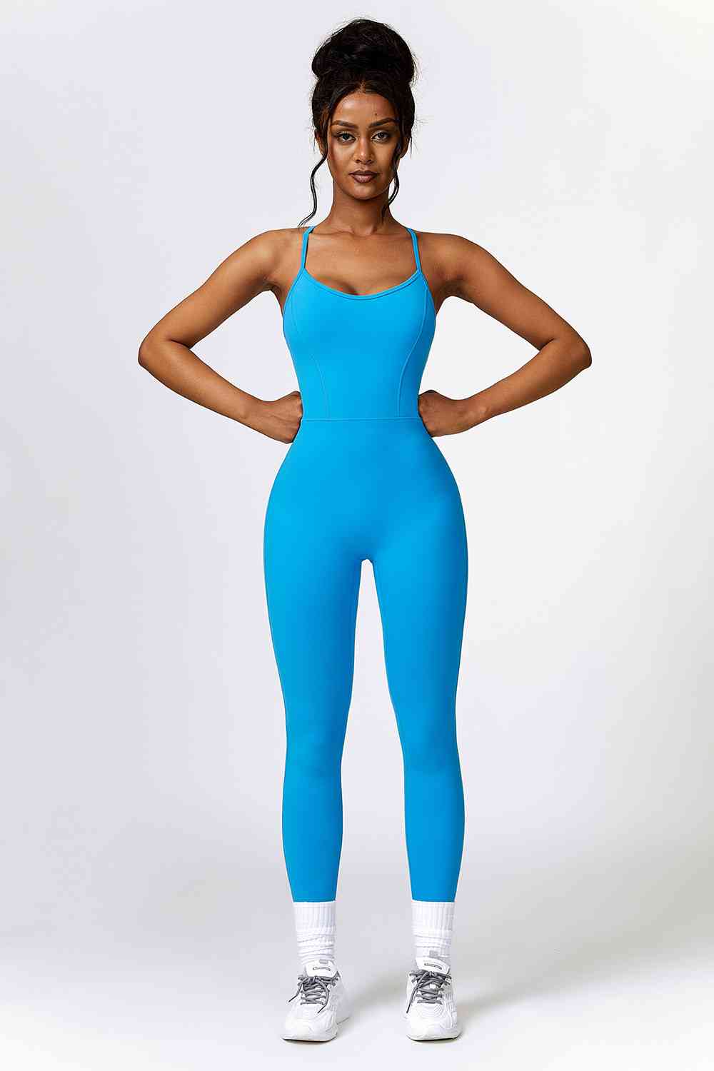 Open Back Spaghetti Strap Sports Jumpsuit - Body By J'ne