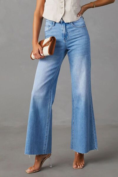 Buttoned Bootcut Jeans with Pockets - Body By J'ne