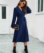 Collared Tied Long Sleeve Dress - Body By J'ne