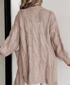 Cable-Knit Dropped Shoulder Cardigan - Body By J'ne