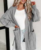 Cable-Knit Dropped Shoulder Cardigan - Body By J'ne