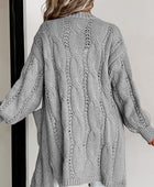 Cable-Knit Dropped Shoulder Cardigan - Body By J'ne