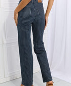 Cassidy Full Size High Waisted Tummy Control Striped Straight Jeans - Body By J'ne