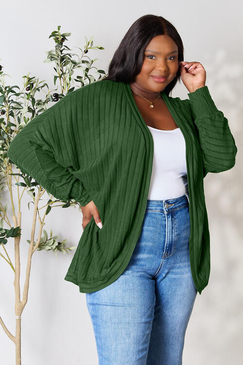Full Size Ribbed Cocoon Cardigan - Body By J'ne