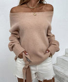 Ribbed Tied Off-Shoulder Sweater - Body By J'ne