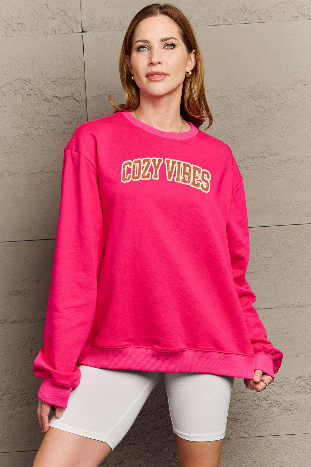 Full Size COZY VIBES Graphic Sweatshirt - Body By J'ne