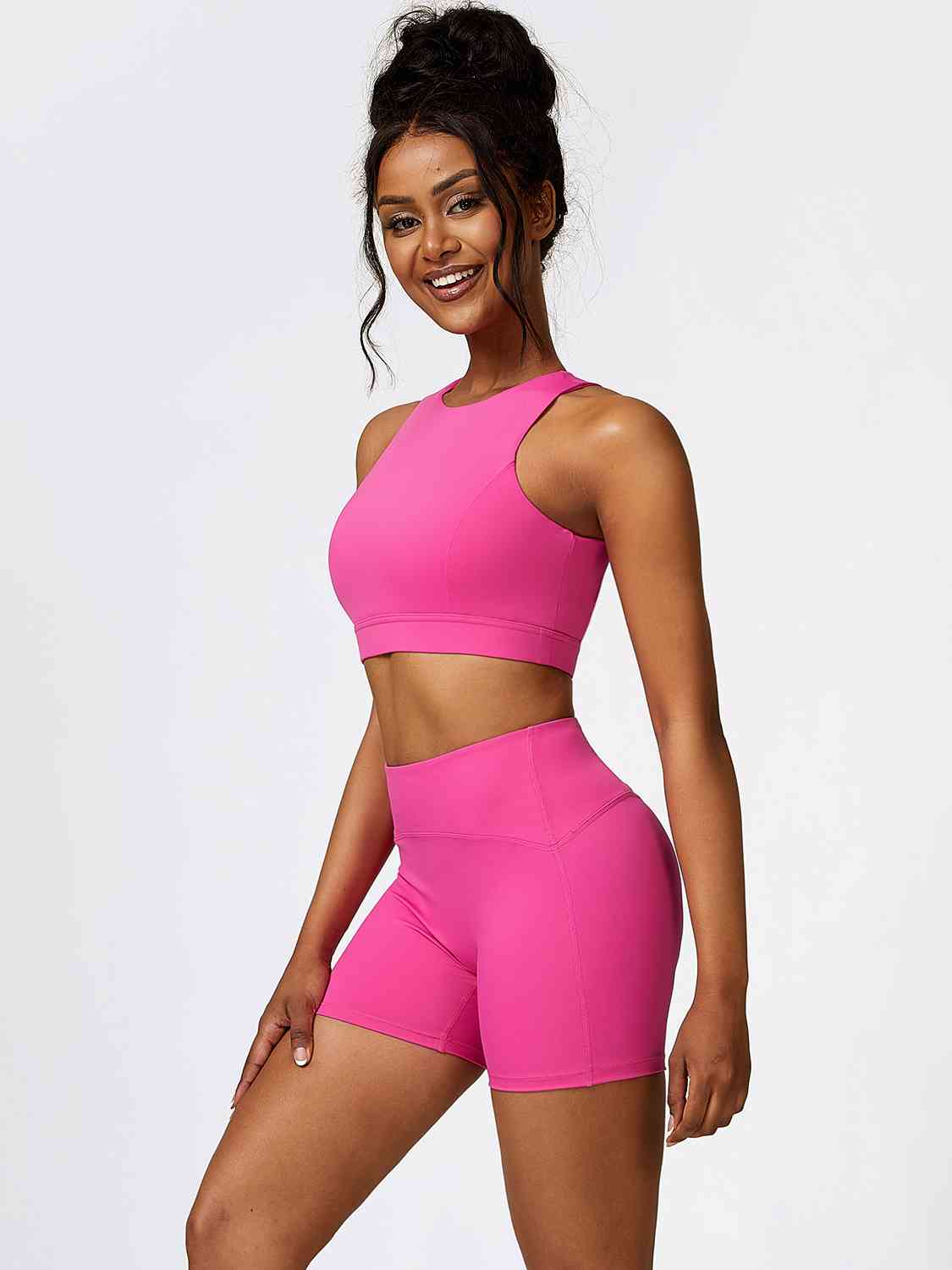 Cutout Cropped Sport Tank and Shorts Set - Body By J'ne