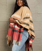 Plaid Shawl Poncho Cardigan - Body By J'ne