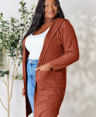 Ribbed Open Front Long Sleeve Cardigan - Body By J'ne