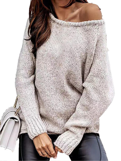 One Shoulder Long Sleeve Sweater - Body By J'ne