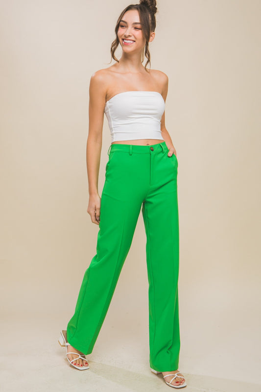 LOVE TREE High Waist Straight Pants - Body By J'ne