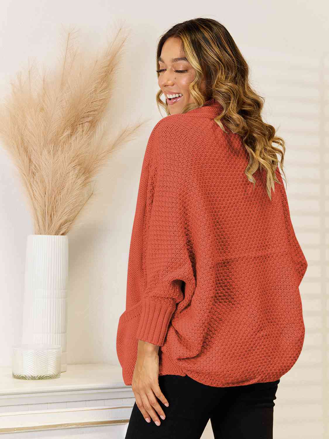 Open Front  Cardigan with Pockets - Body By J'ne