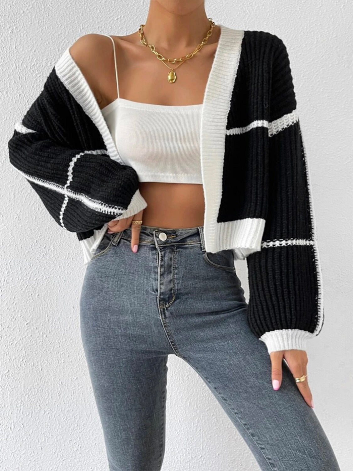 Open Front Dropped Shoulder Cardigan - Body By J'ne